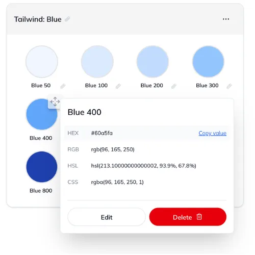 Copy colour values